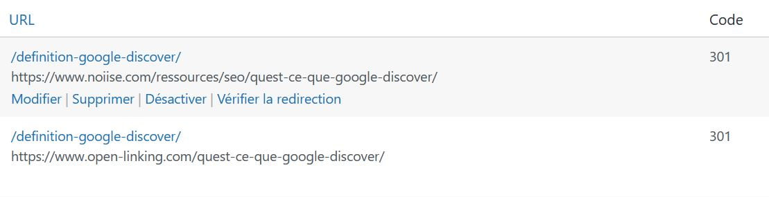 Double redirection 301