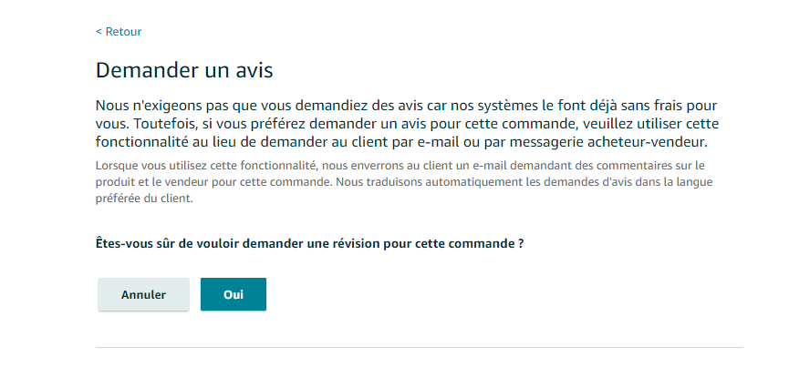 demander avis amazon